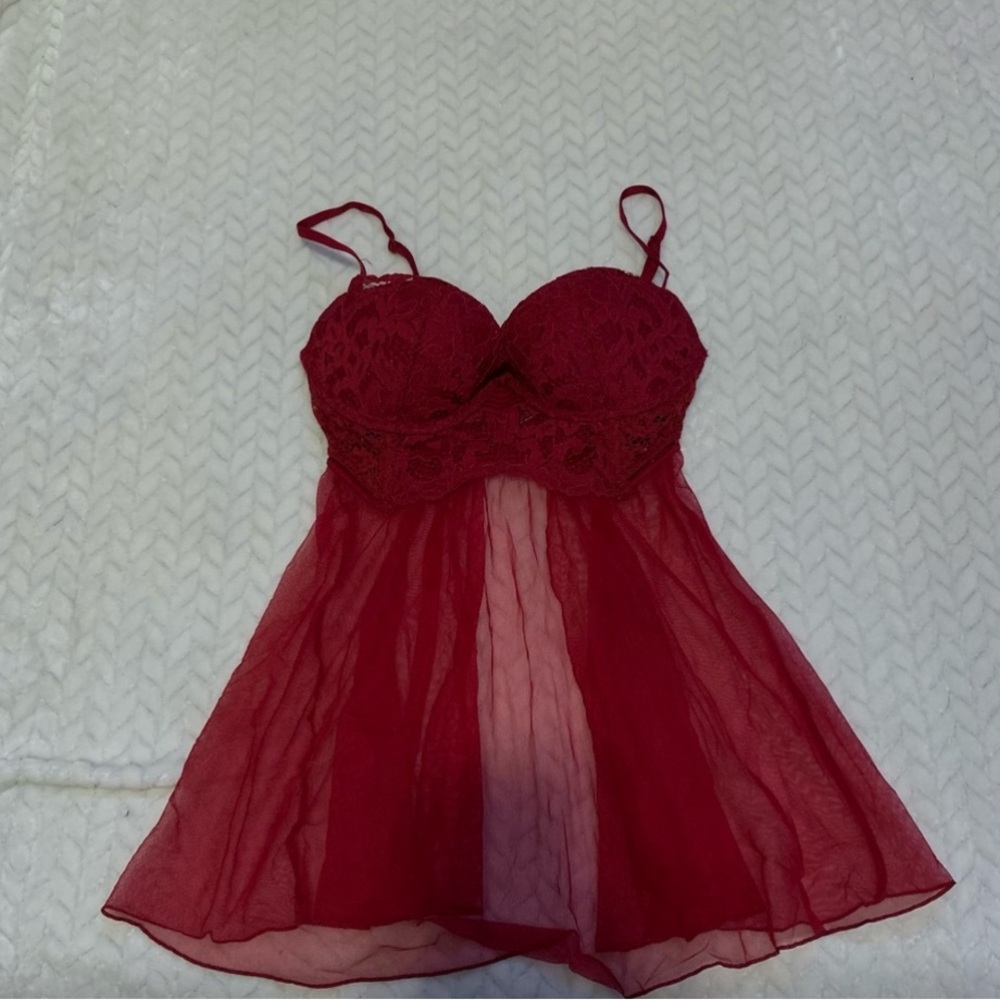 Victoria Secret Lingerie Red Lace Top